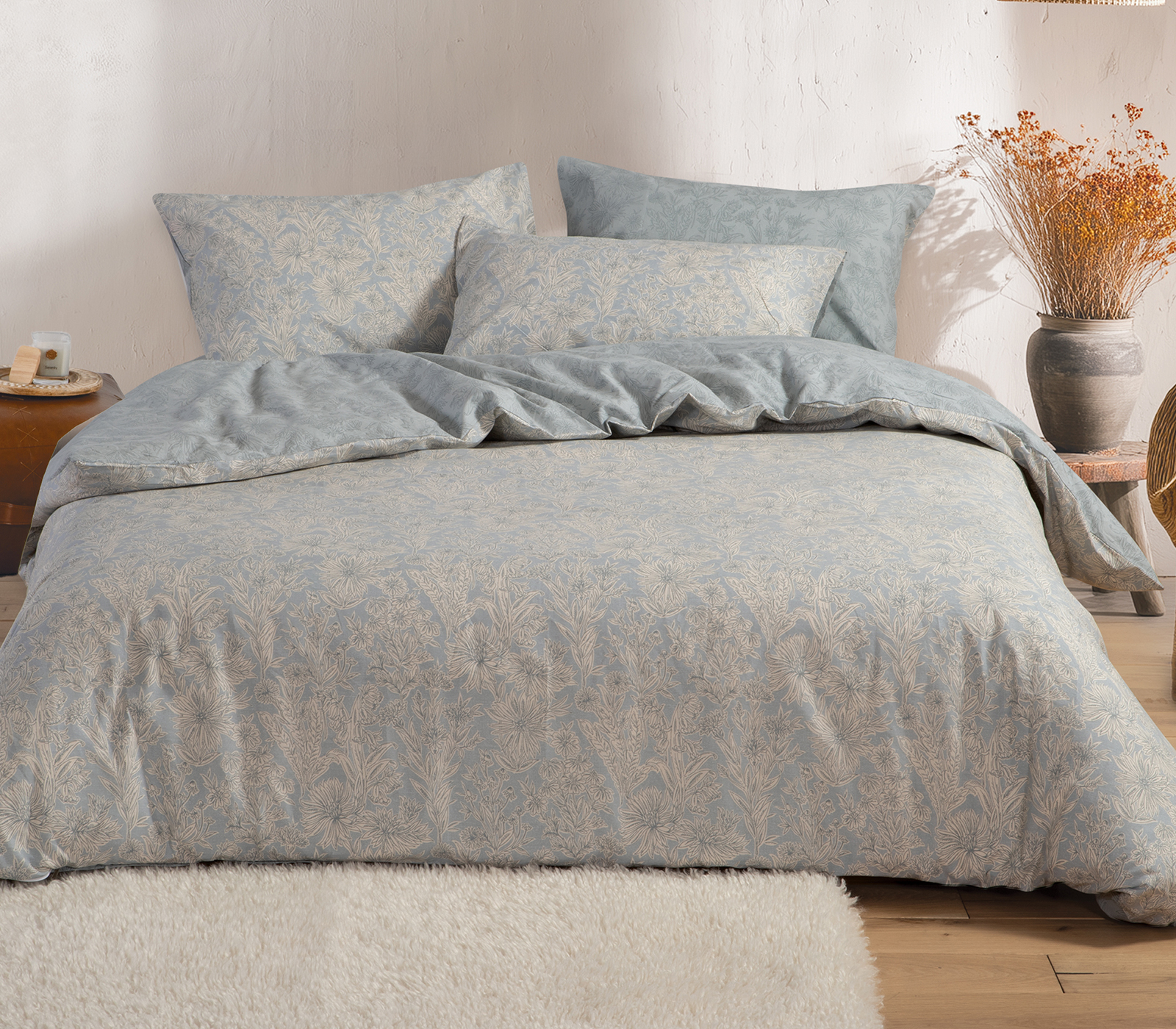  Σεντόνια Μονά Nef-Nef Homeware με λάστιχο 170x270 Lucil Blue