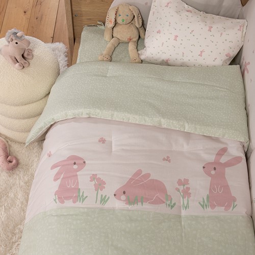 Βρεφικό Πάπλωμα Nef-Nef Homeware Country Bunny 110x140 Ecru/Mint