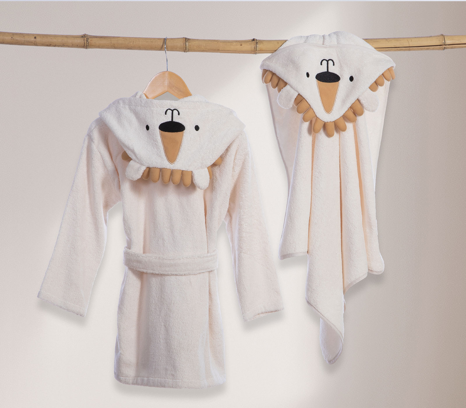 Βρεφικό Μπουρνούζι Nef-Nef Homeware Jungle In Motion 04 Ecru