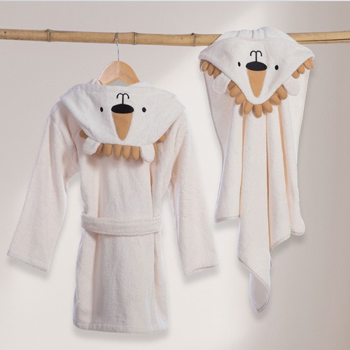 Βρεφικό Μπουρνούζι Nef-Nef Homeware Jungle In Motion 04 Ecru