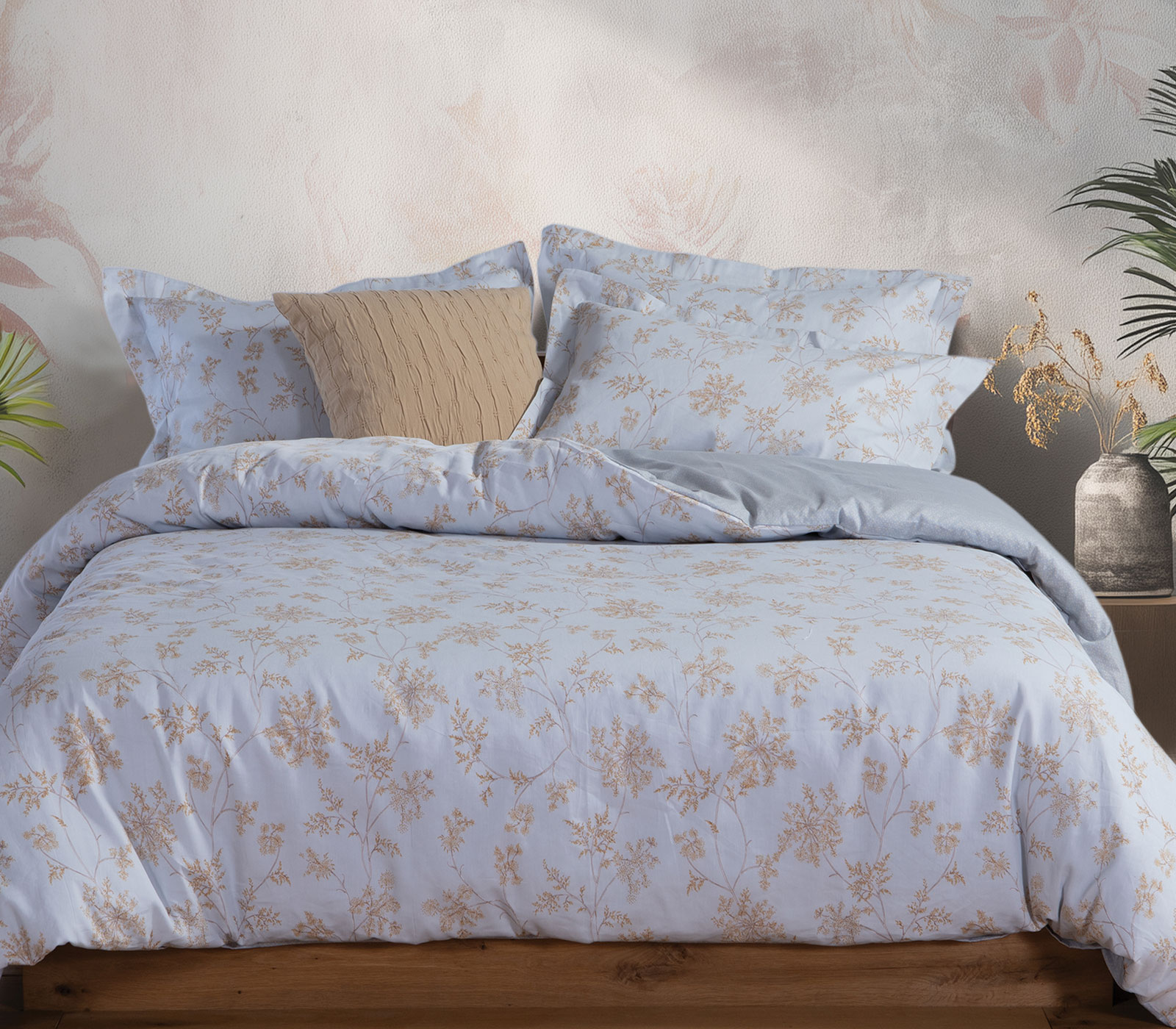 Σεντόνια Υπέρδιπλα Βαμβακοσατέν Nef-Nef Homeware (Σετ) Foxy 240X270 Silver Blue