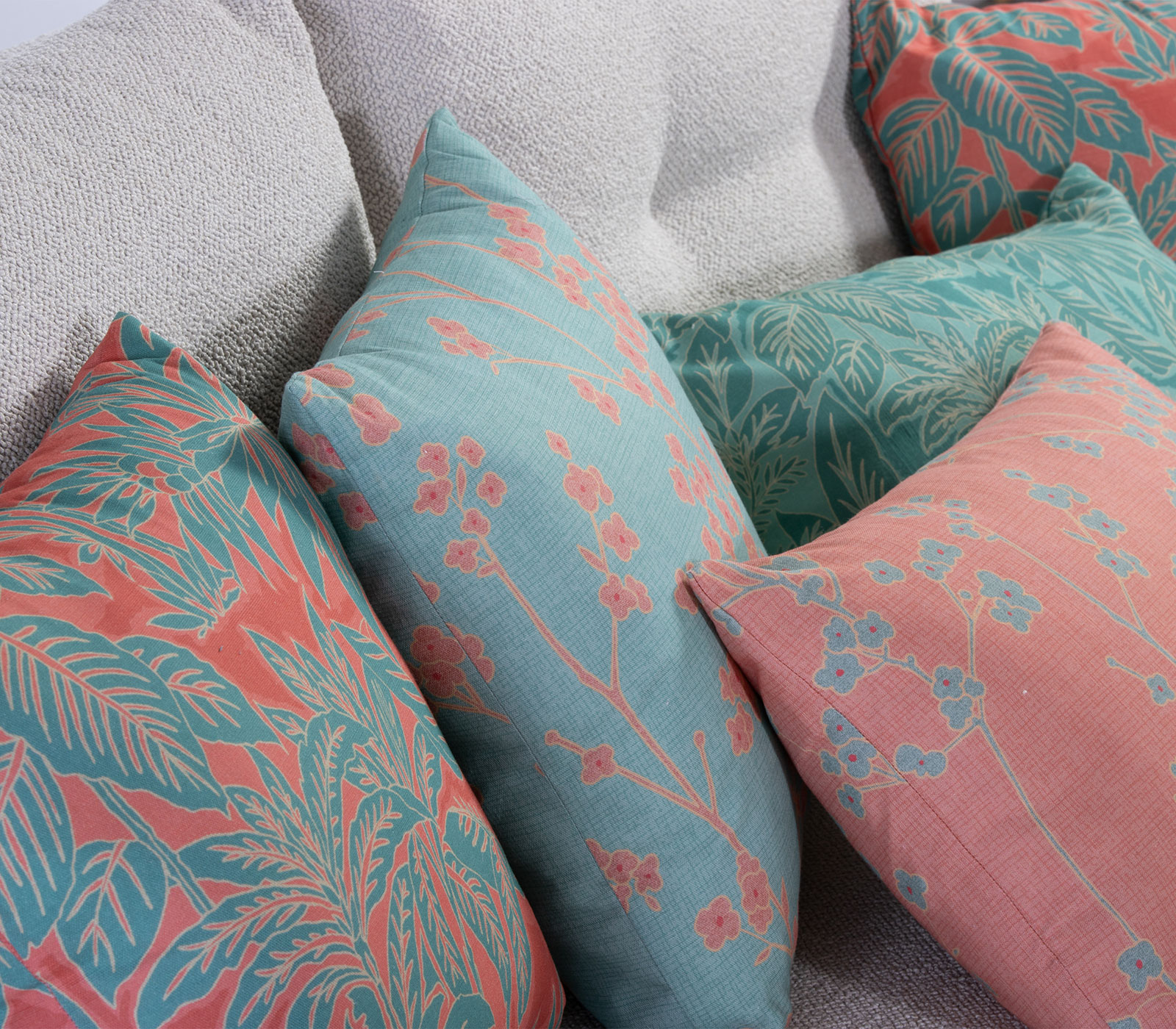 Διακοσμητική Μαξιλαροθήκη Nef-Nef Homeware Charisma 45X45 Coral/Green