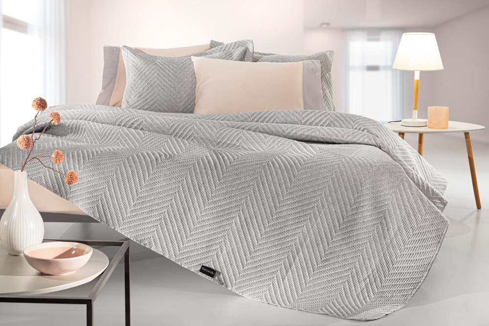 Κουβερλί Υπέρδιπλο Guy Laroche (Σετ) Hamptons 220x240 Grey