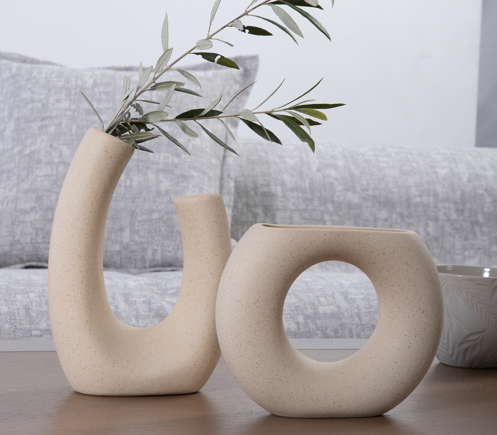 Διακοσμητικό Κεραμικό Βαζάκι Nef-Nef Homeware Limbo Ecru