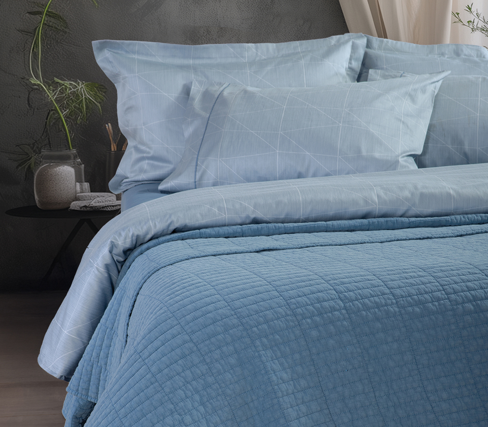 Κουβερλί Υπέρδιπλο Nef-Nef Homeware Elements-Pointer 230x240 Blue