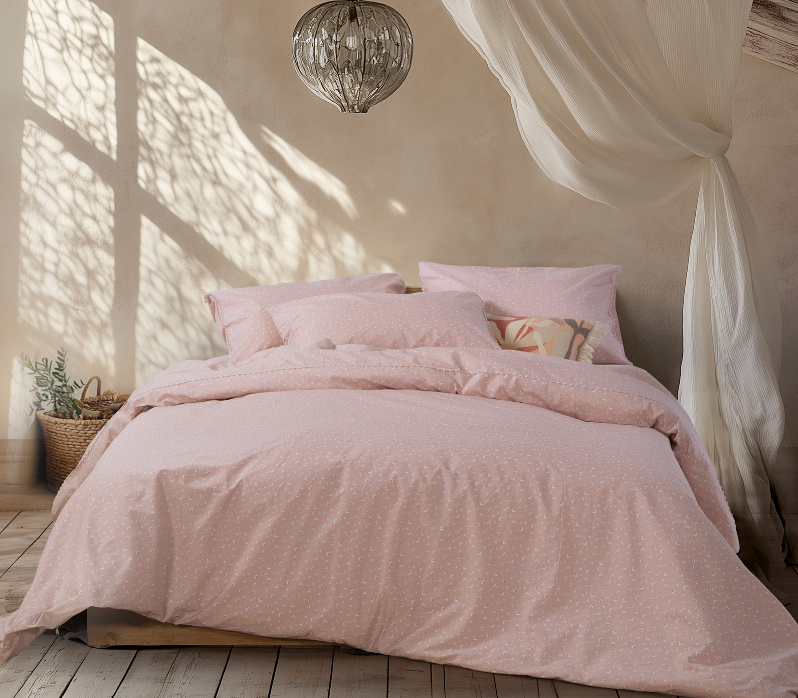 Σεντόνια Διπλά Nef-Nef Homeware (Σετ)  Sissy 200x270 Rose 