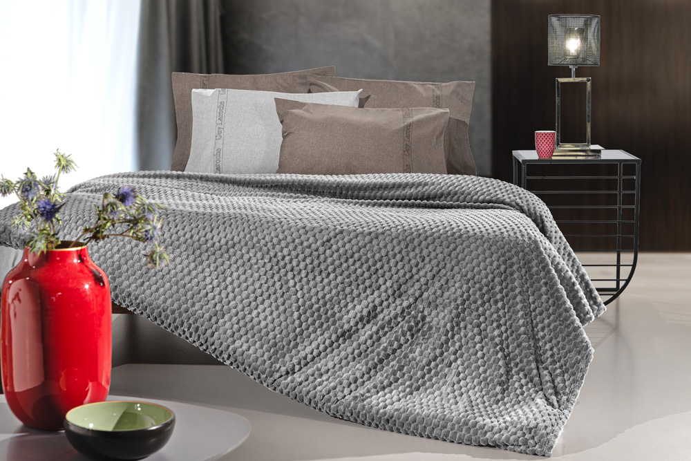 Κουβέρτα Υπέρδιπλη Guy Laroche Smoothie 220x240 Anthracite 