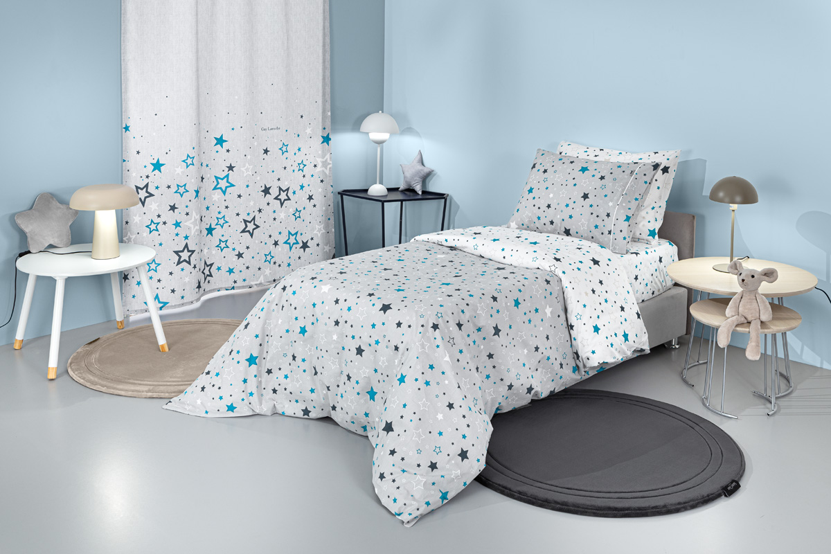 Παιδικά Σεντόνια Guy Laroche (Σετ) Starland Silver 100X200+28 Με Λάστιχο