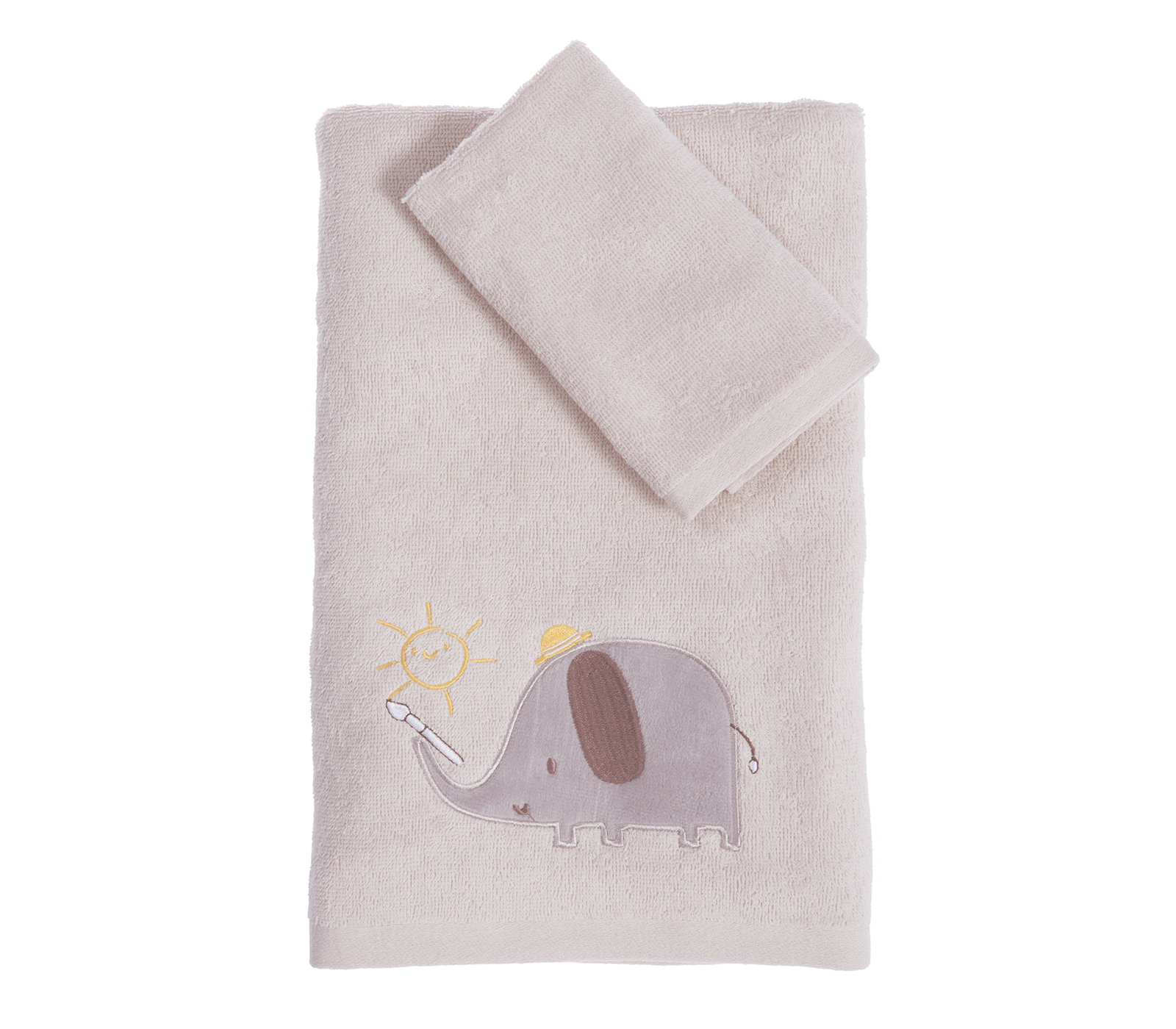 Βρεφικές Πετσέτες Nef-Nef Homeware (2ΤΜΧ) Happy Days Greige 