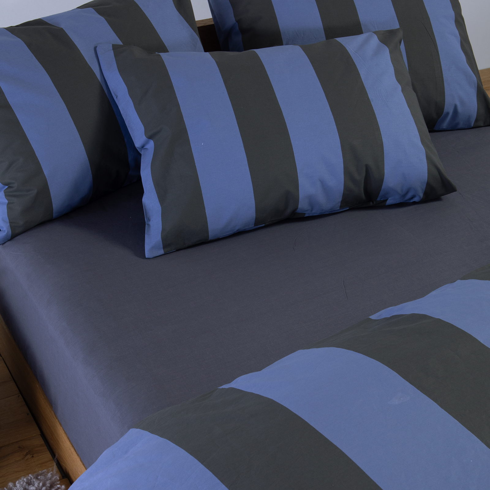 Υπέρδιπλα Σεντόνια Nef-Nef Homeware (Σετ) Βαμβακερά με Λάστιχο Casual Vertia 240Χ270 Blue/Black