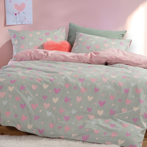 Παιδική Παπλωματοθήκη Nef-Nef Homeware (Σετ) Hearts Attack 160Χ240 Grey