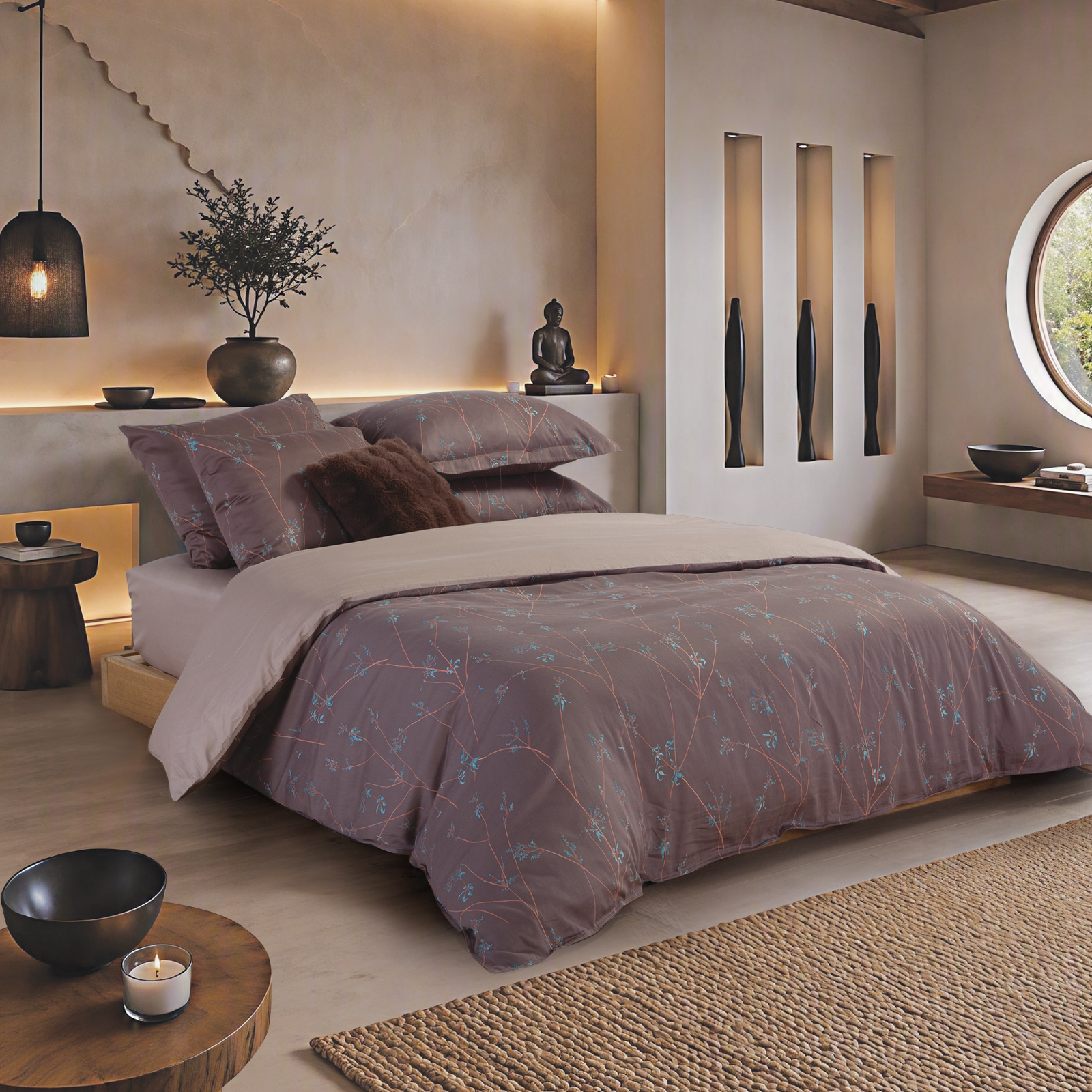 Υπέρδιπλη ΠαπλωματοθήκηNef-Nef Homeware (Σετ) Βαμβακοσατέν Elements Desirous 240x230 Deep Taupe