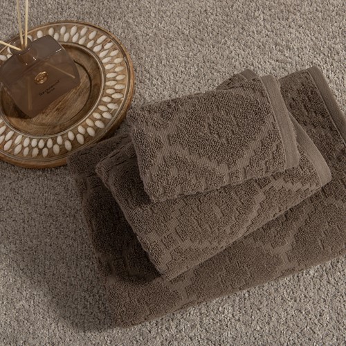 Πετσέτα Προσώπου Nef-Nef Homeware Romian 50x90 Mocca