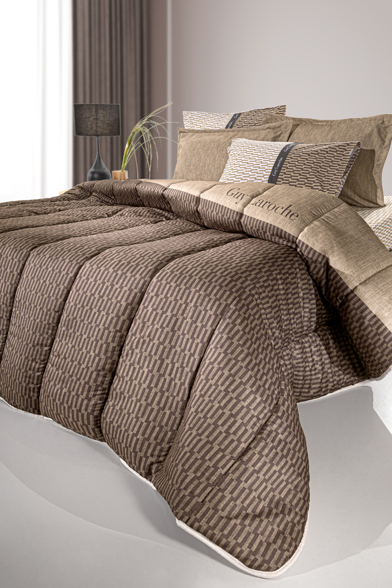 Παπλωματοθήκη Υπέρδιπλη Guy Laroche (Σετ) Suede Status Beige 225X245 