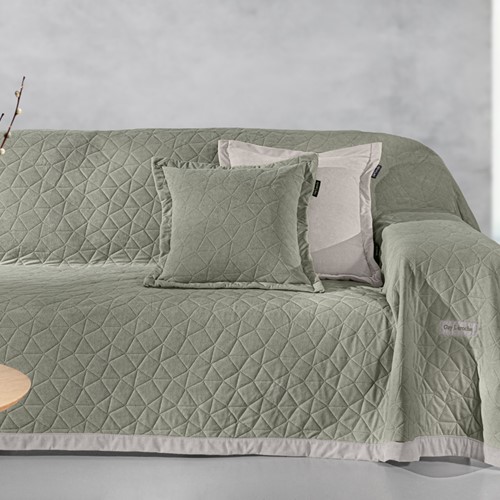 Ριχτάρι Τριθεσίου Guy Laroche Avalon Cement 170x300 + Μαξιλάρι 45X45+3