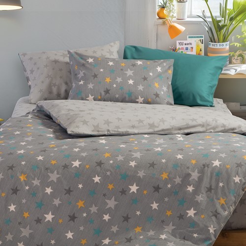 Παιδική Παπλωματοθήκη Nef-Nef Homeware (Σετ) Stars Above 160Χ240 Grey