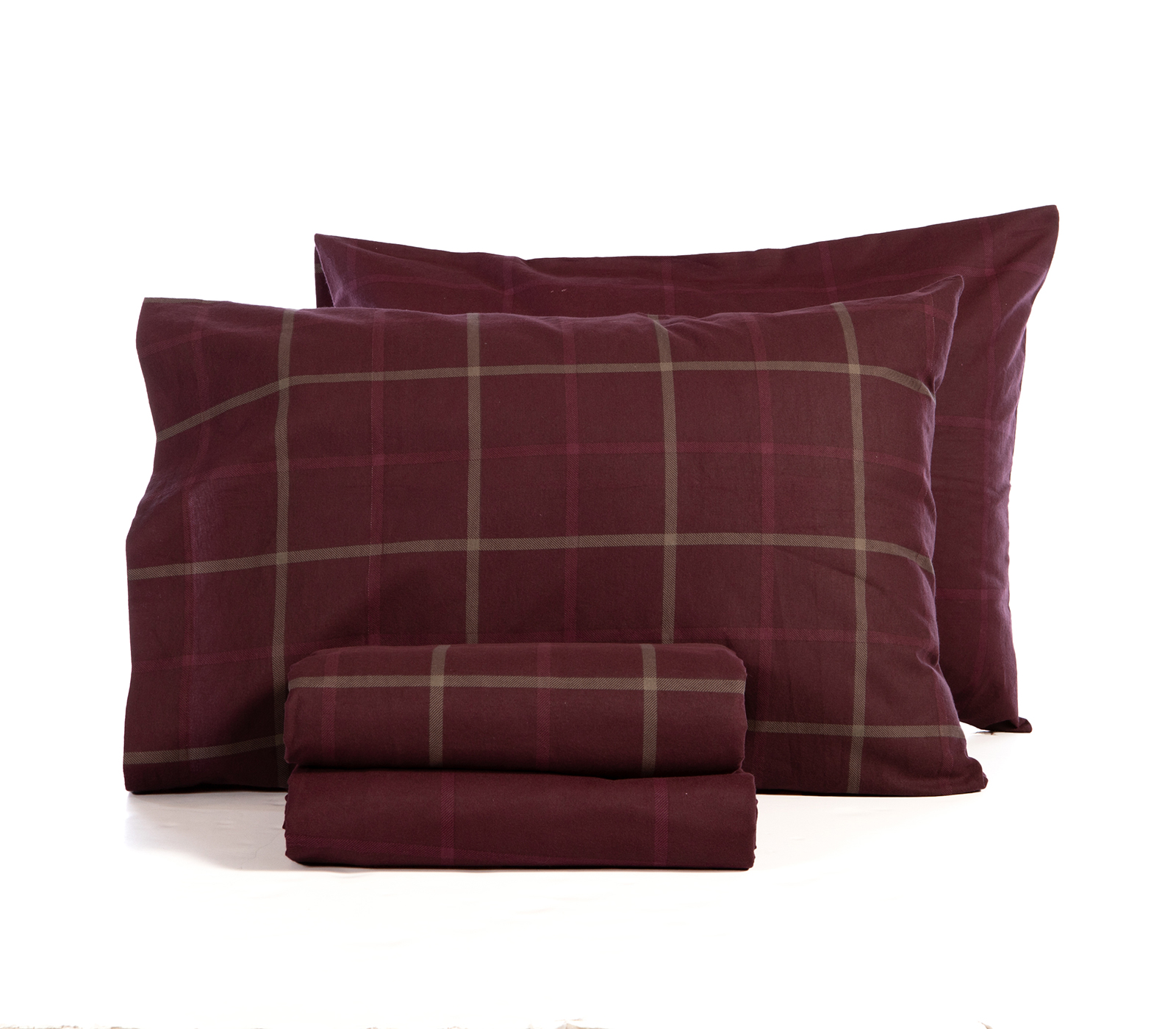 Σεντόνια Φανελένια King Size Nef-Nef Homeware (Σετ) Naiberg  270X260 Bordo