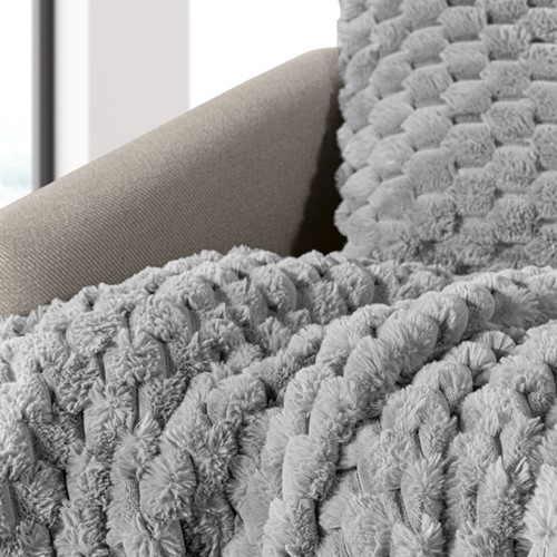 Ριχτάρι Πολυθρόνας Guy Laroche Elixir Silver 120X160 + Μαξιλάρι 42X42