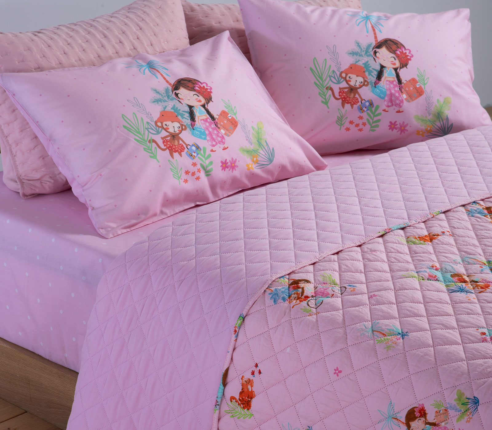 Παιδικό Κουβερλί Nef-Nef Homeware Welcome To India 180X240 Pink