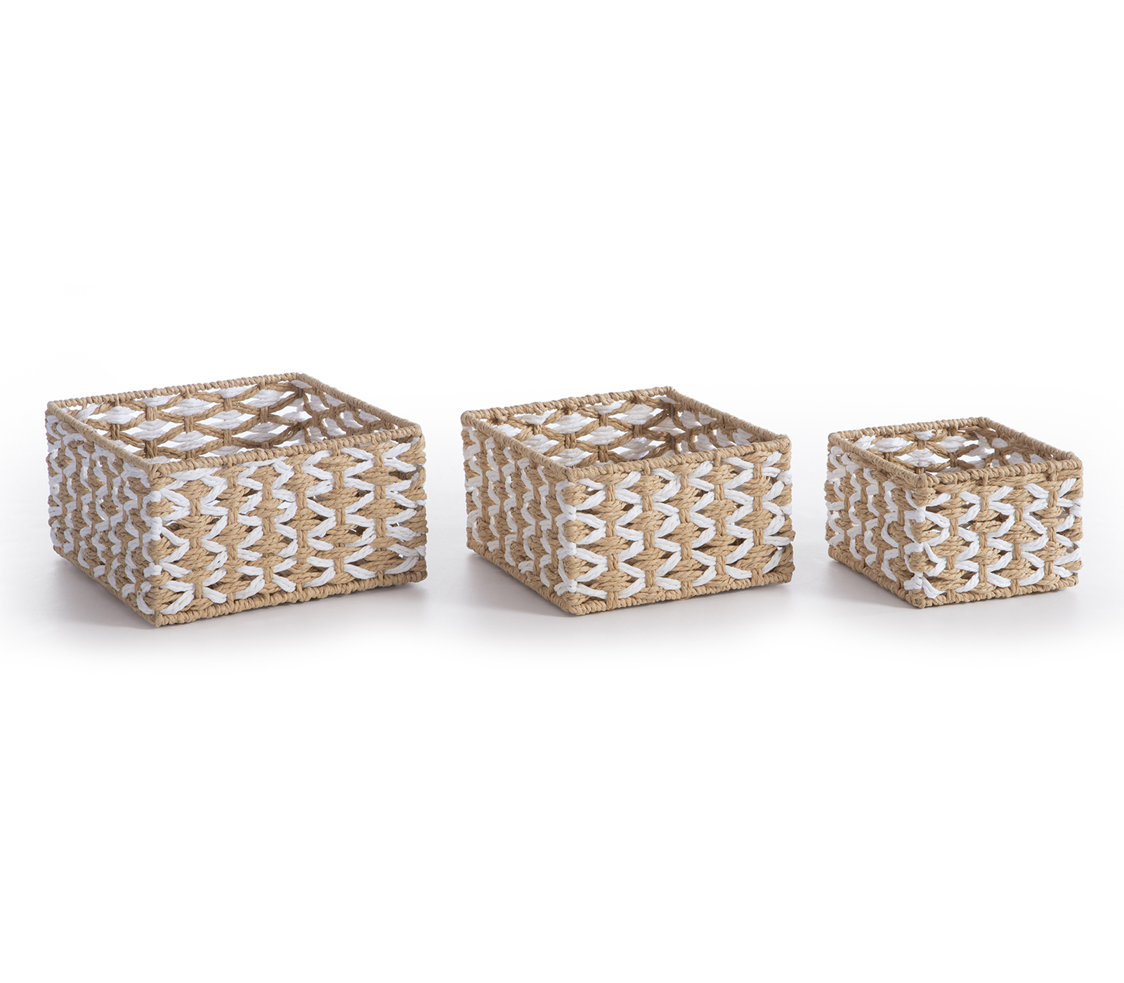 Καλάθι Από Πλεγμένο Χαρτί Nef-Nef Homeware Vinci 20X20X11 Natural