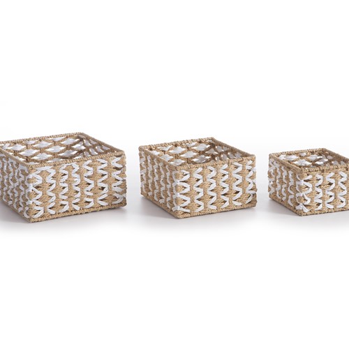 Καλάθι Από Πλεγμένο Χαρτί Nef-Nef Homeware Vinci 20X20X11 Natural