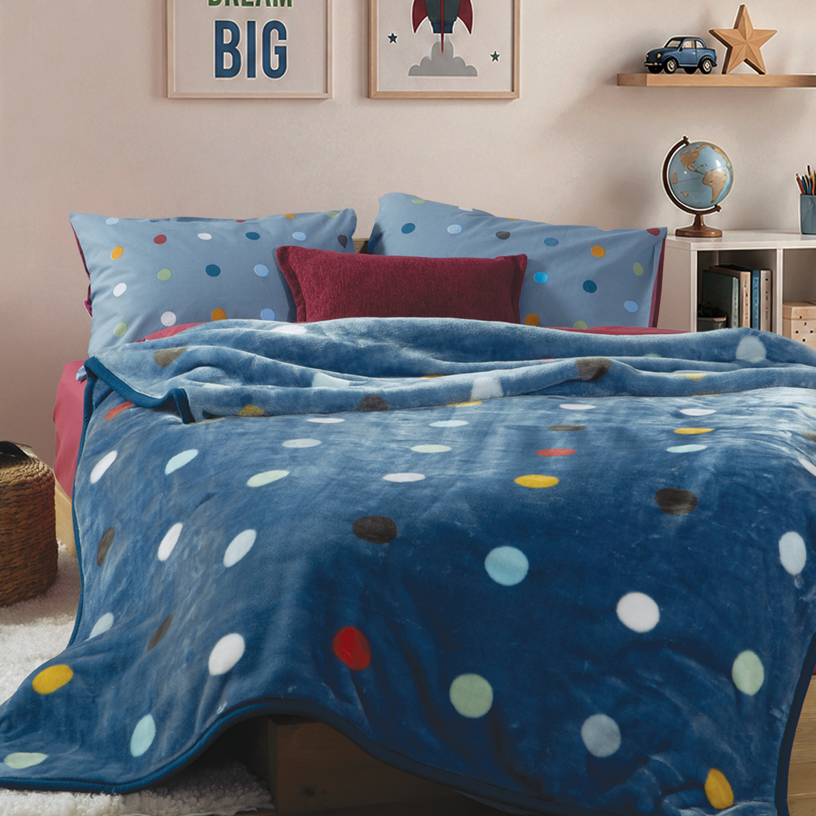 Παιδική Κουβέρτα Nef-Nef Homeware Dots Blue 160x220
