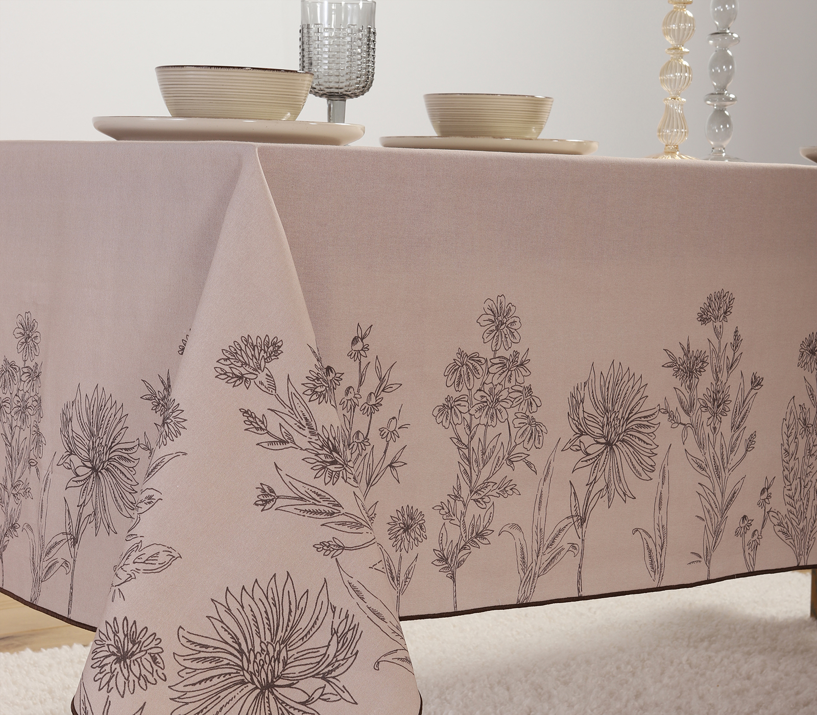 Τραπεζομάντηλο Nef-Nef Homeware Kerkynia 140x180 Brown