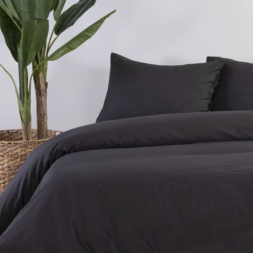 Σεντόνι Υπέρδιπλο Nef-Nef Λινό Cotton Linen 240X270 Anthracite