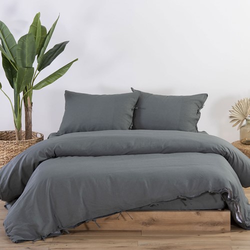 Παπλωματοθήκη King Size Nef-Nef Λινή Cotton-Linen 260Χ240 Green