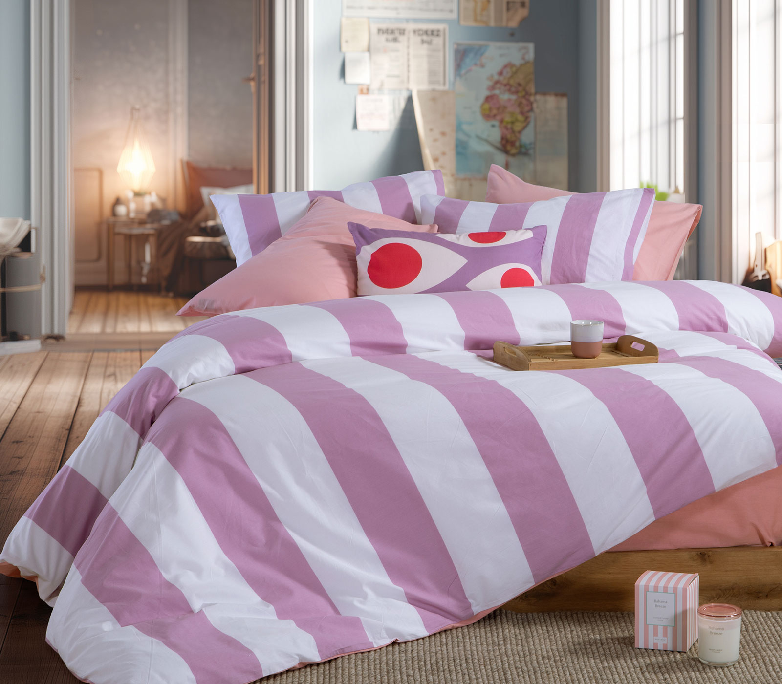 Σεντόνια Υπέρδιπλα Nef-Nef Homeware (Σετ) Με Λάστιχο Casual Vertia 160x200+35 Mauve