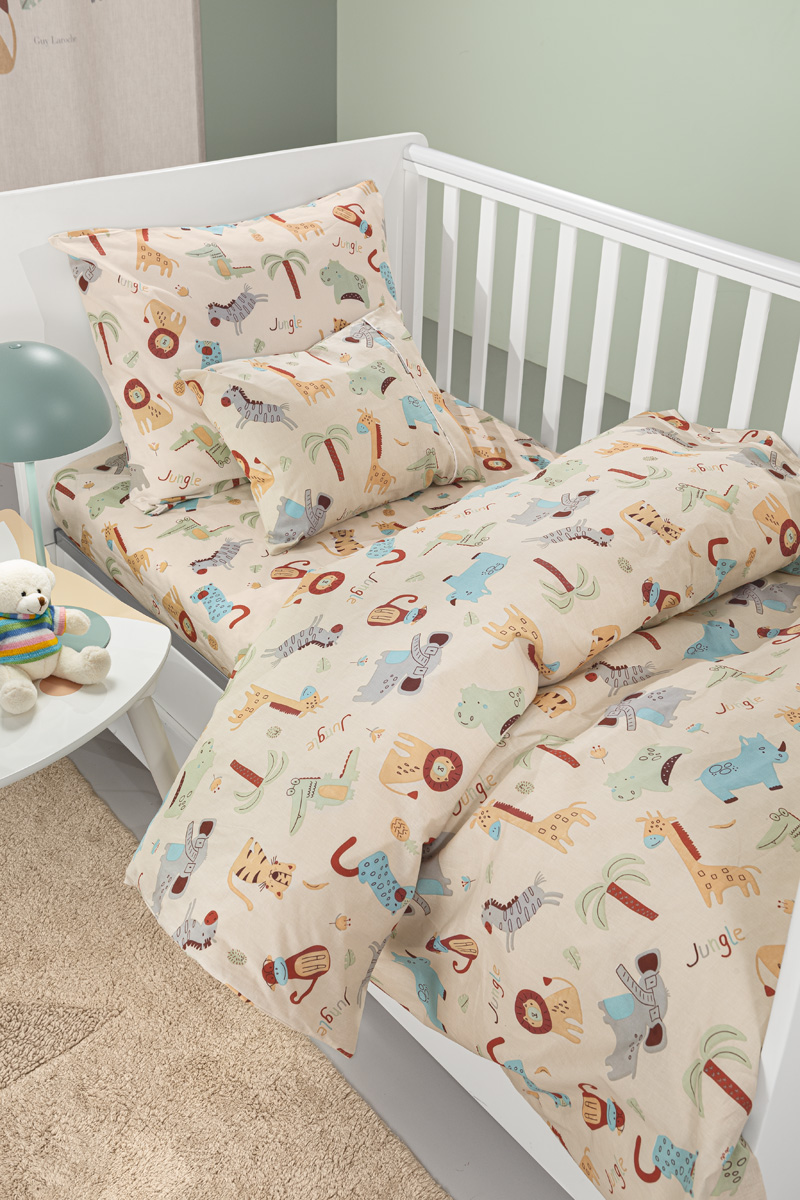 Βρεφικά Σεντόνια Guy Laroche Jungle Natural 115X170