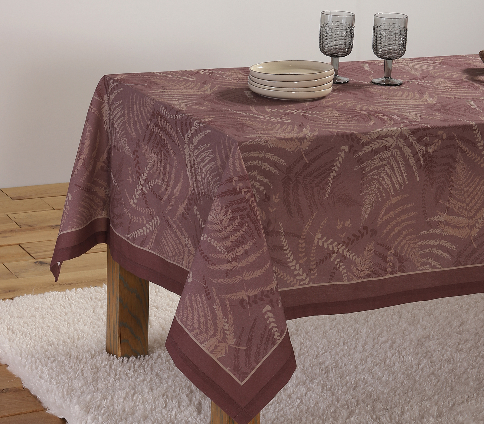 Τραπεζομάντηλο Nef-Nef Homeware Fern 140x140 Bordo