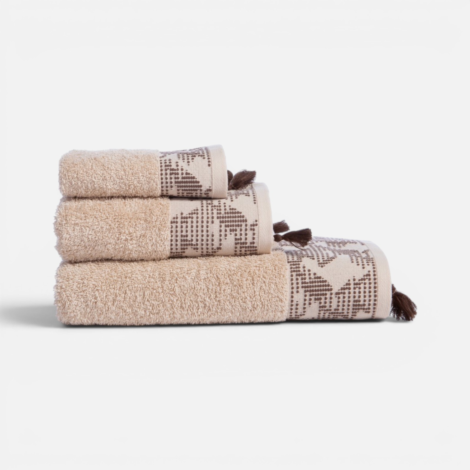 Σετ Πετσέτες Nef-Nef Homeware 3τμχ Zeyn Βeige