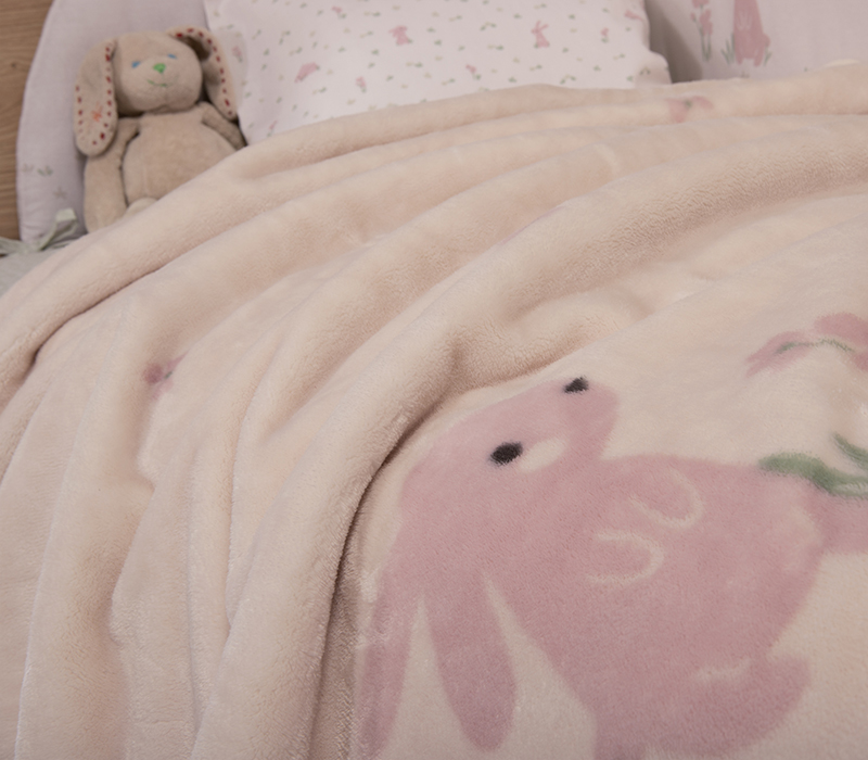 Βρεφική Κουβέρτα Αγκαλιάς Nef-Nef Homeware Country Bunny 75x100 Pink 