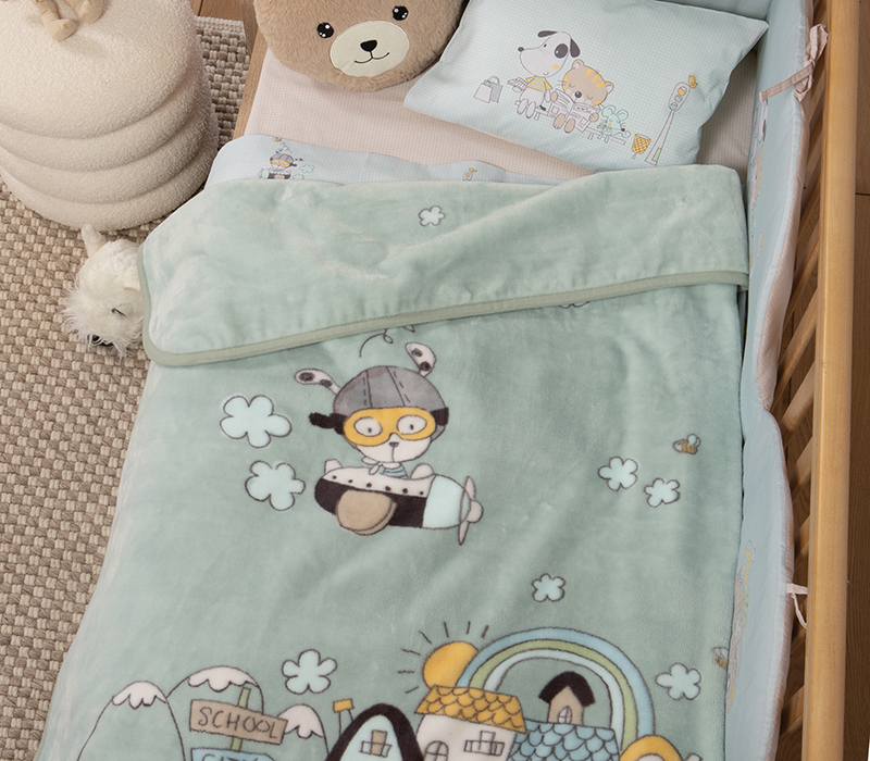 Βρεφική Κουβέρτα Αγκαλιάς Nef-Nef Homeware In the City  75x100 Pistachio