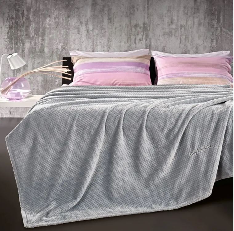 Κουβέρτα Fleece Υπέρδιπλη (220x240)  Guy Laroche Rombus Silver
