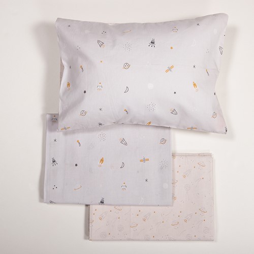 Βρεφικά Σεντόνια Nef-Nef Homeware (Σετ) My Universe Grey