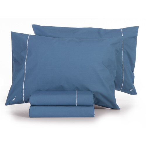 Σεντόνια Διπλά Nef-Nef Homeware (Σετ) Nautica - Nau Wave Solid 200Χ270 Blue