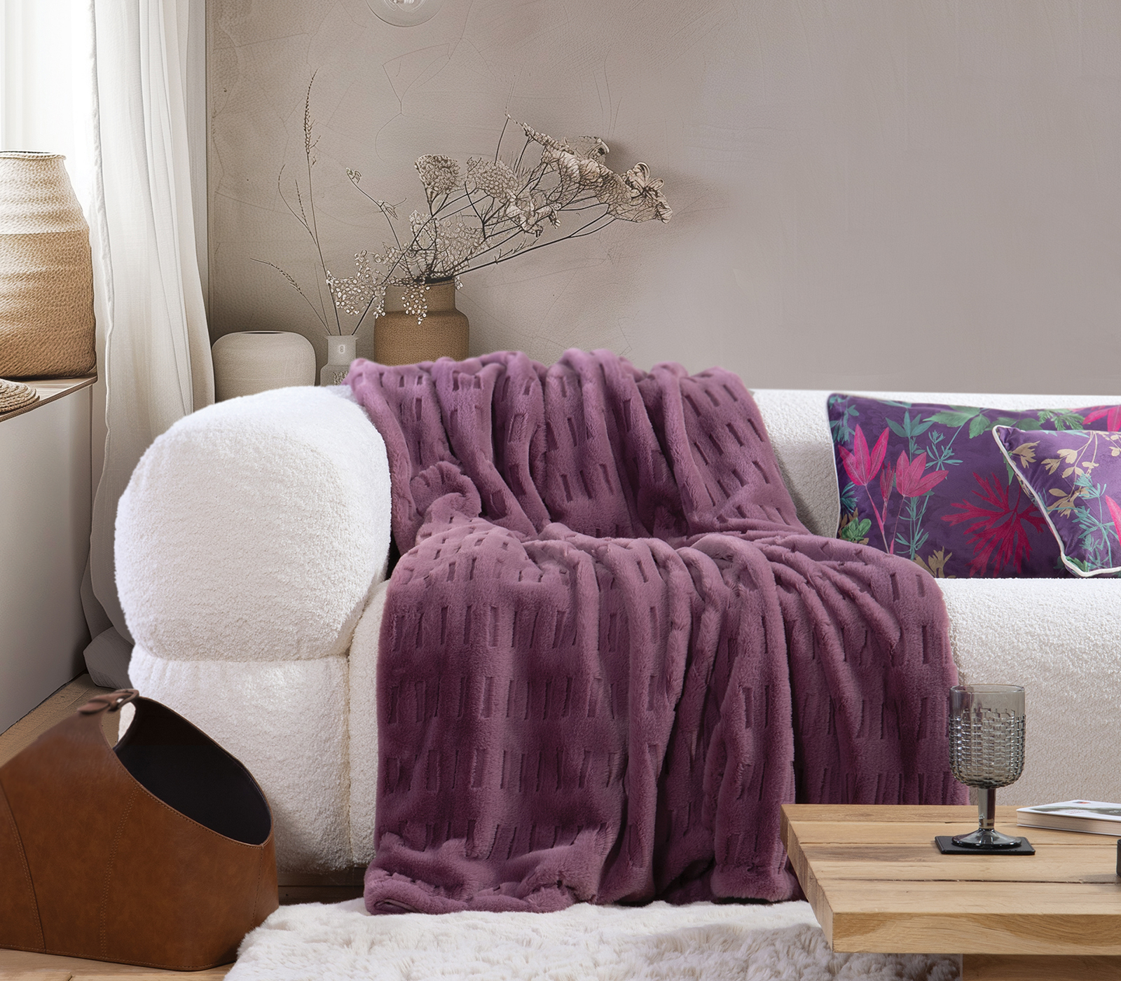  Διακοσμητικό Ριχτάρι Nef-Nef Homeware Vivo 130X180 Orchid