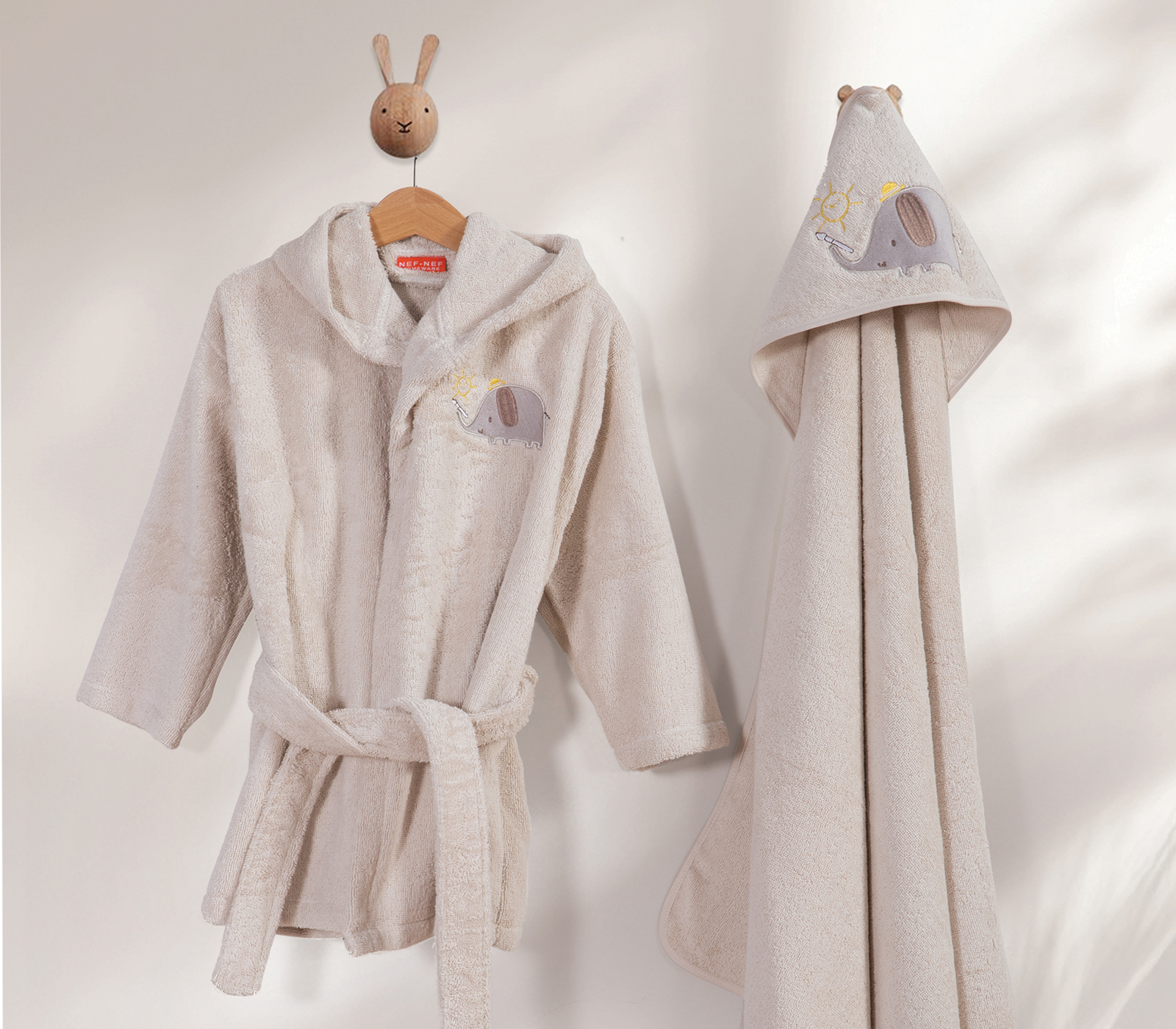 Bρεφικό Μπουρνούζι Nef-Nef Homeware Happy Days 02 Greige