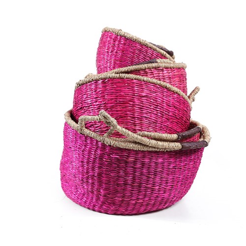 Σετ 5 Καλάθια Pink (40x40x22)+(35x35x20)+(30x30x18)+(25x25x16)+(20x20x14) Soulworks