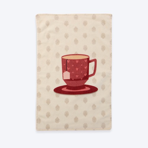 Ποτηρόπανο Βελουτέ Nef-Nef Homeware Cup Of Tea 40x60 Ecru