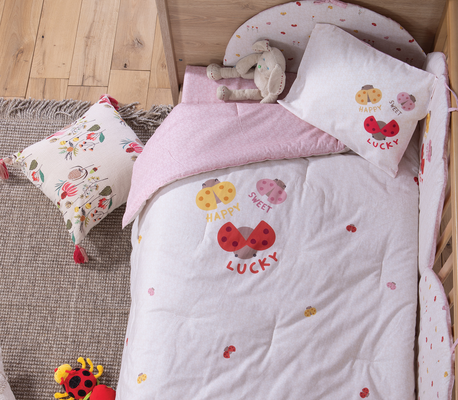 Βρεφικό Κουβερλί Nef-Nef Homeware Lady Bug 110Χ140 Ecru