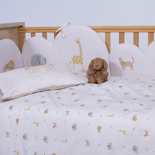 Βρεφικά Σεντόνια Κούνιας Nef-Nef Homeware (3ΤΜΧ) Jungle In Motion Ecru