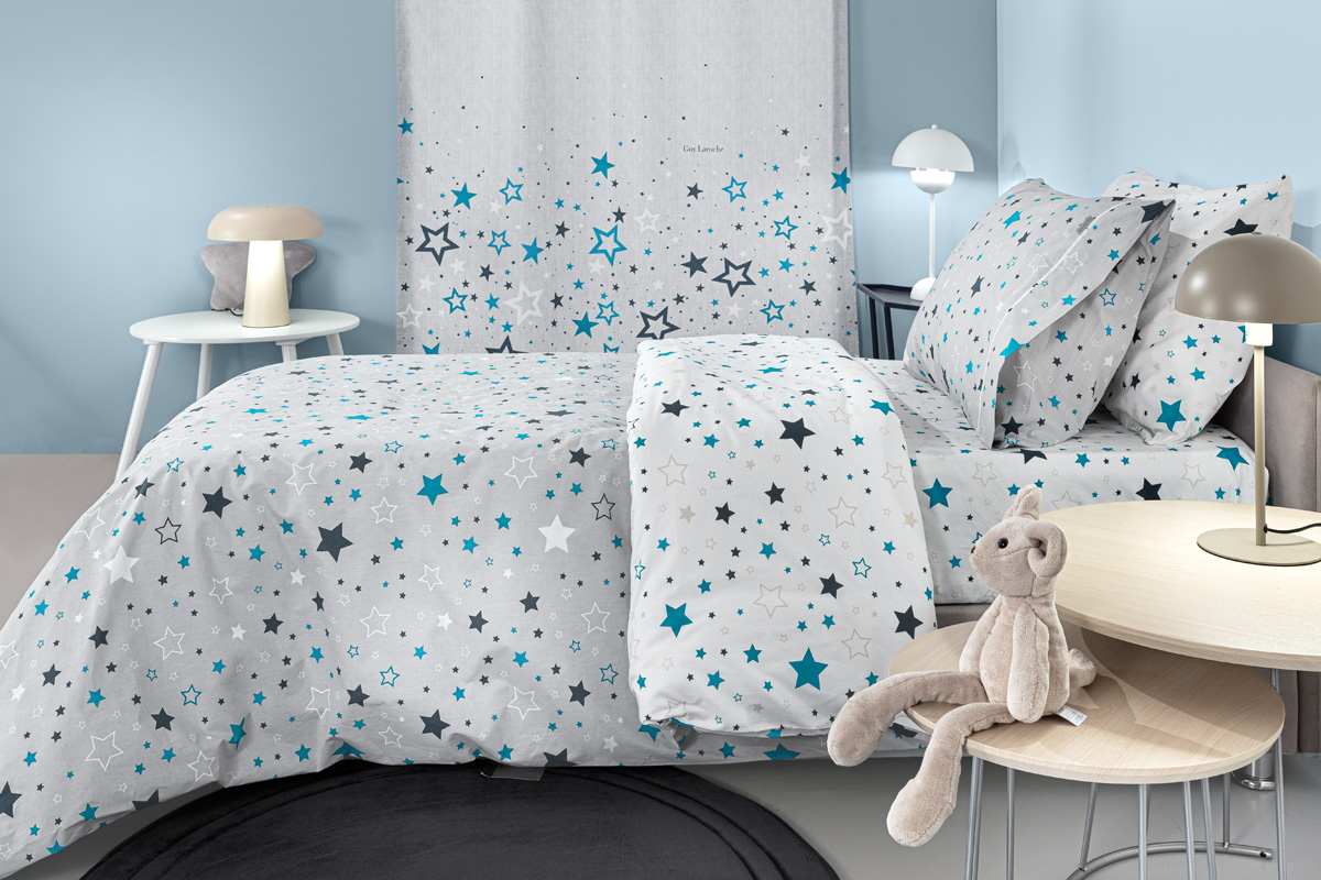 Παιδικά Σεντόνια Guy Laroche (Σετ) Starland Silver 100X200+28 Με Λάστιχο
