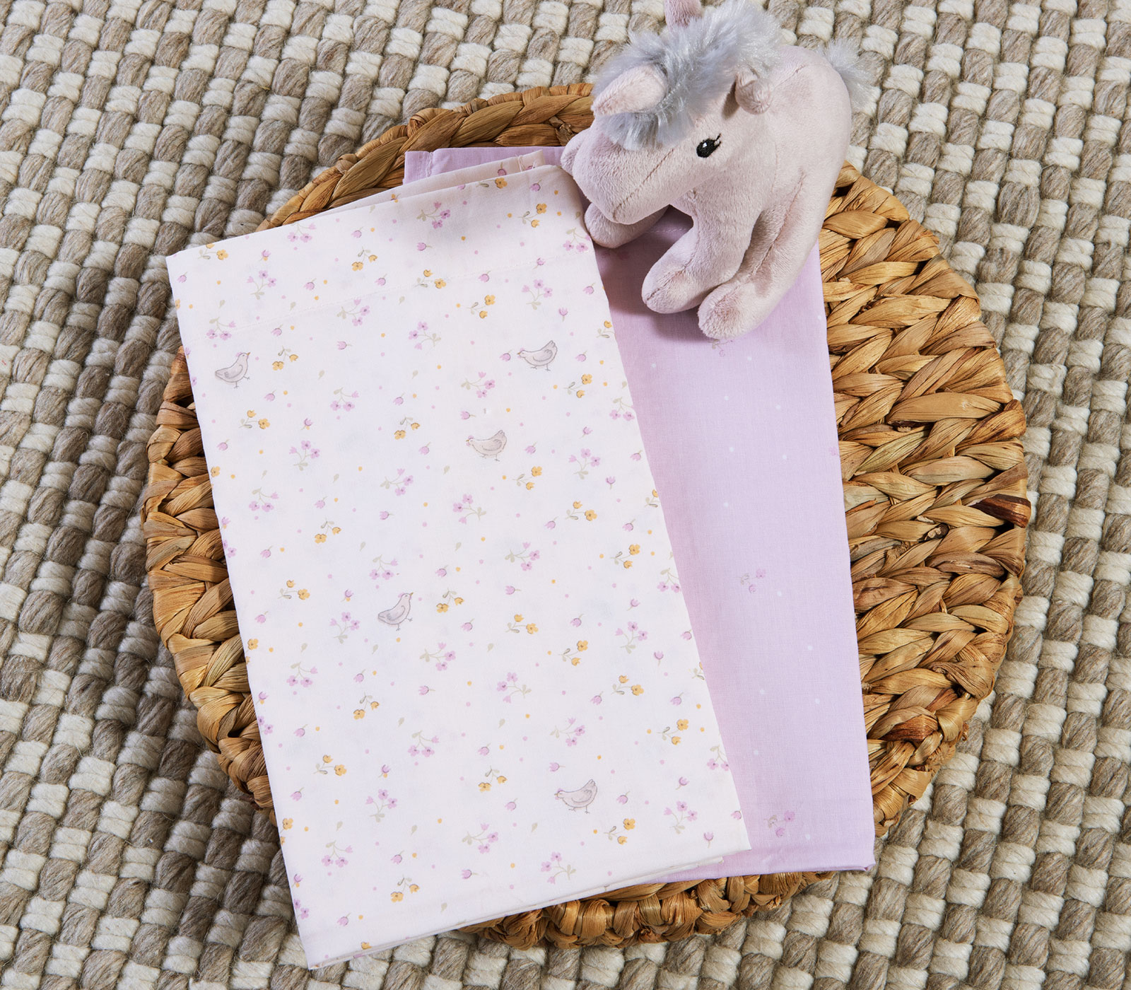 Βρεφικά Σεντόνια Λίκνου Nef-Nef Homeware (2ΤΜΧ) Cute & Sweet Ecru (70x120)