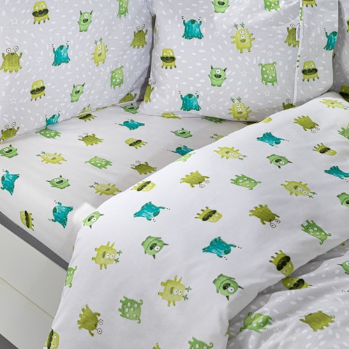 Βρεφικά Σεντόνια Saint Clair (Σετ) Monsters Lime