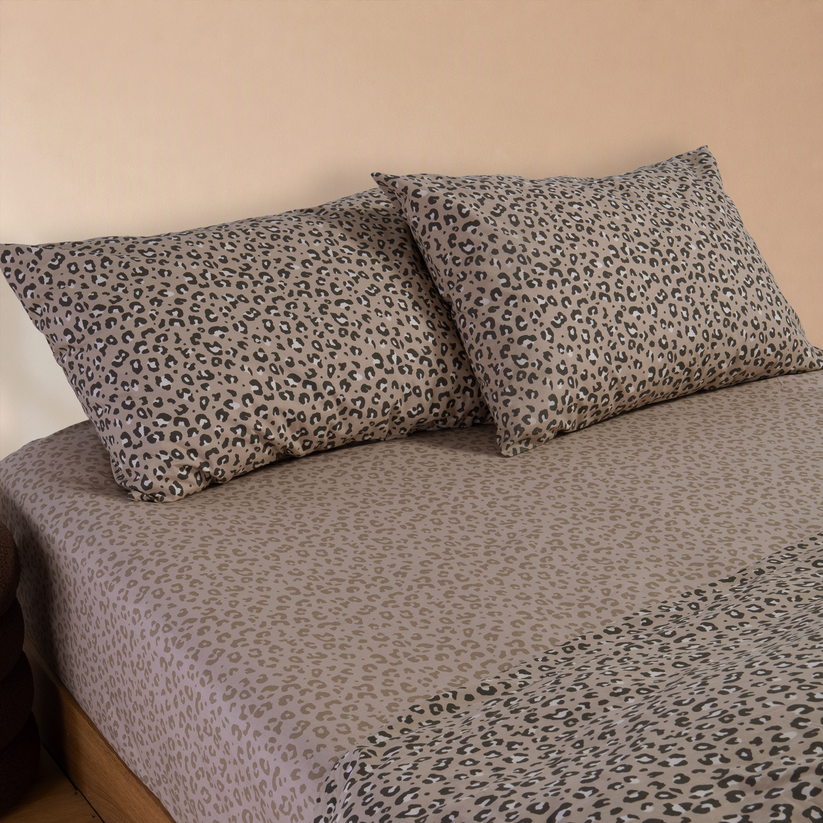 Μονά Σεντόνια Nef-Nef Homeware (Σετ) Βαμβακερά με Λάστιχο Wild 170Χ270 Beige