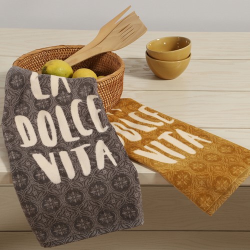 Ποτηρόπανο Βελουτέ Nef-Nef Homeware La Dolce Vita 40x60 Grey