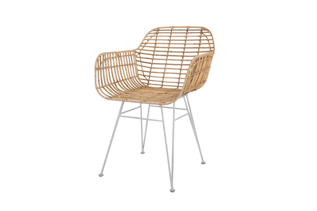 Καρέκλα Τραπεζαρίας με μπράτσα Marea White legs (57x60x82) Soulworks 